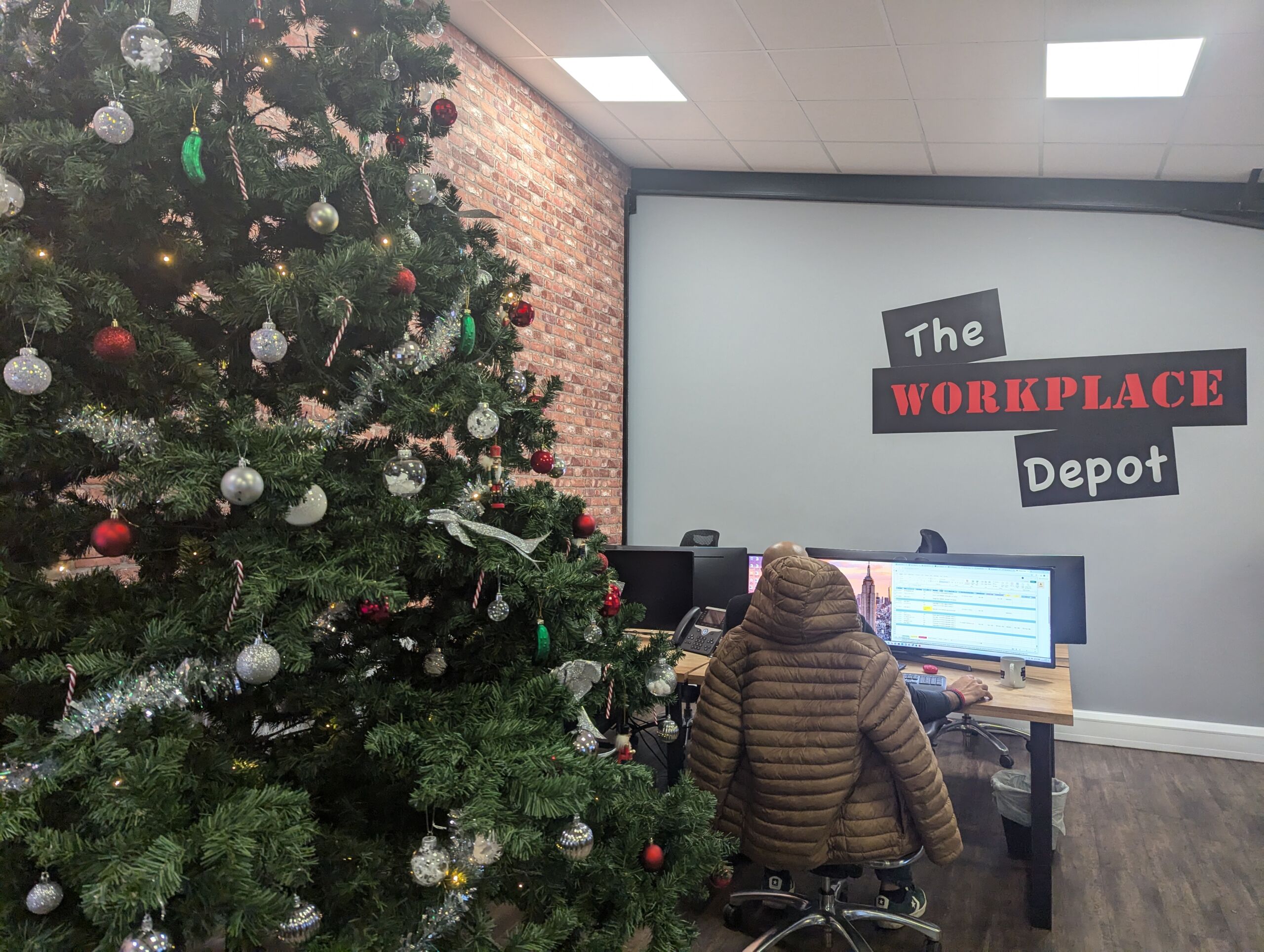 The Workplace Depot office at Christmas - Christmas tree in the corner