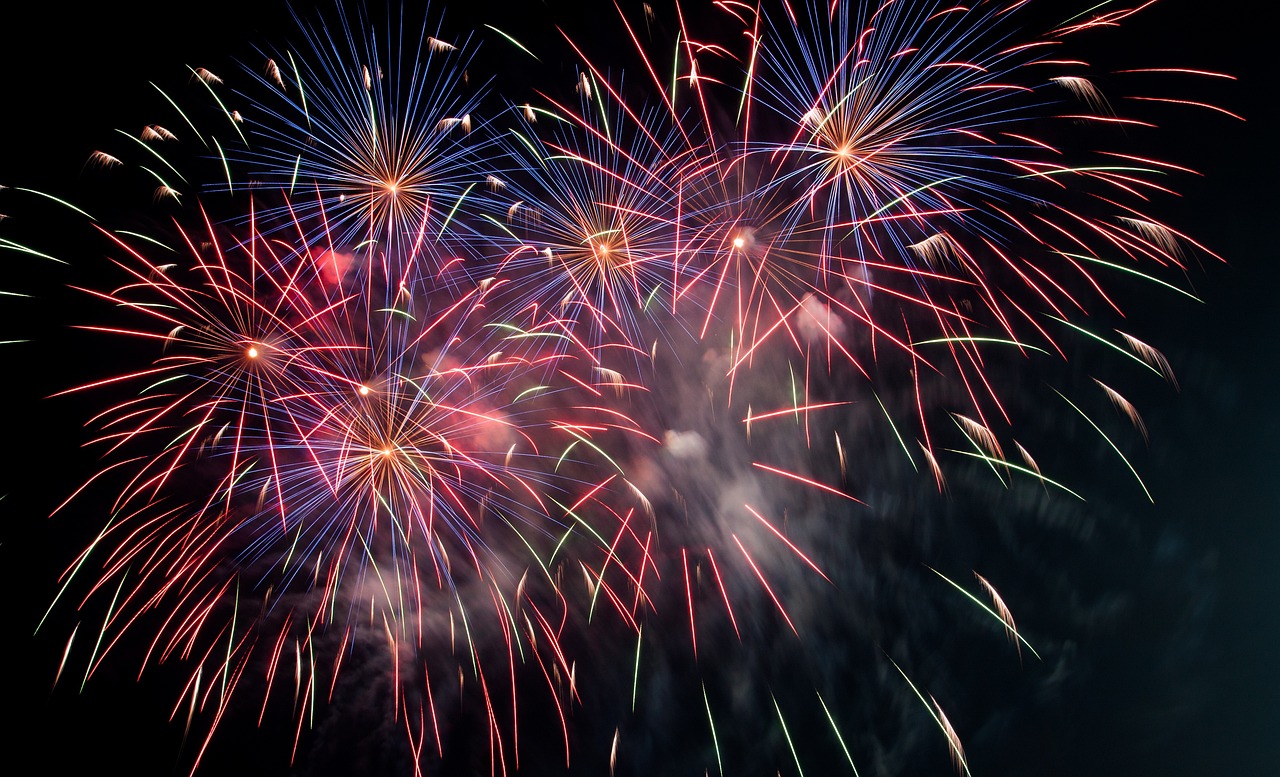 Fireworks exploding in the sky