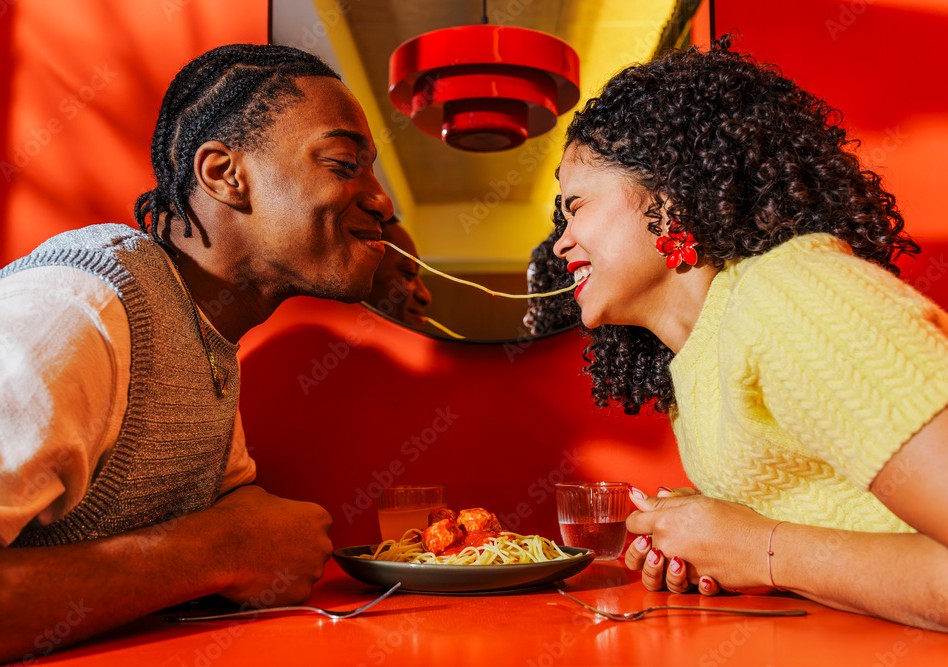 Couple having a Valentine's Day meal