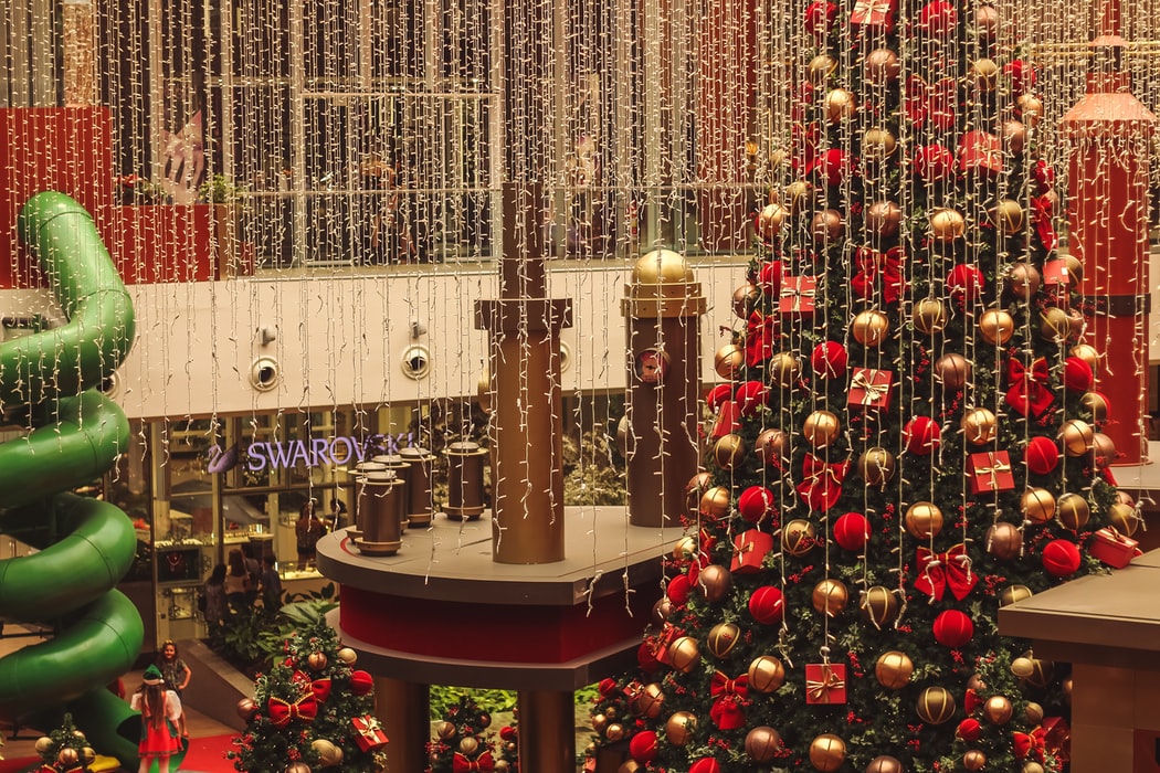 Christmas tree in shopping centre